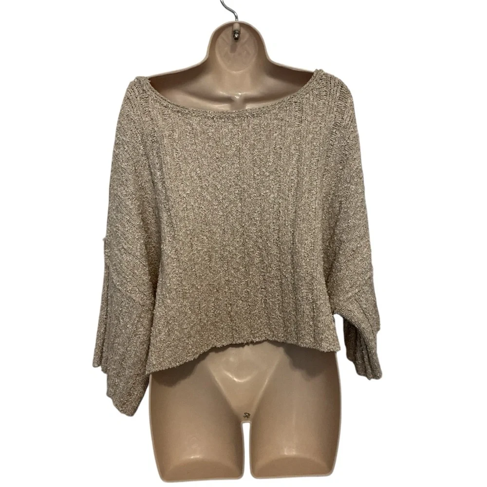 NWOT Free People XS Good Day Cropped Pullover Scoop Neck Knit Sweater Oversized - Picture 7 of 12